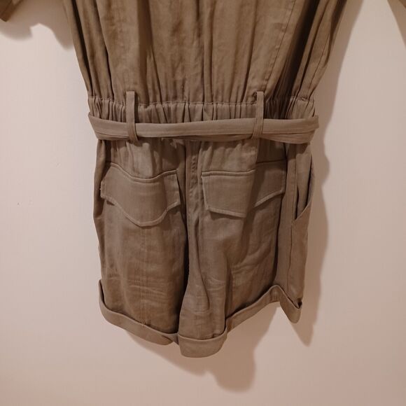 Frame Denim Khaki Button-Up Romper - Picture 9 of 12